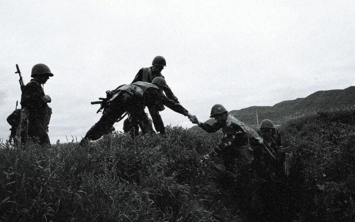 Armenian soldiers during the Nagorno-Karabakh War