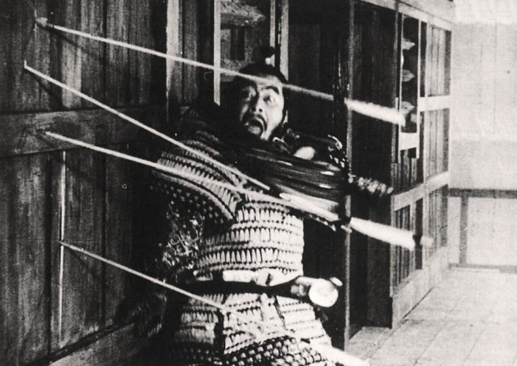 Toshiro Mifune as the Macbeth figure in Akira Kurosawa's Blood Throne (1957).