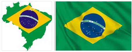 Brazil Flag and Map