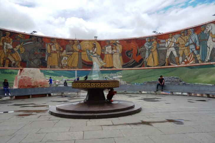 Monument to Russian-Mongolian friendship on Zaisan Hill in Ulaanbaatar