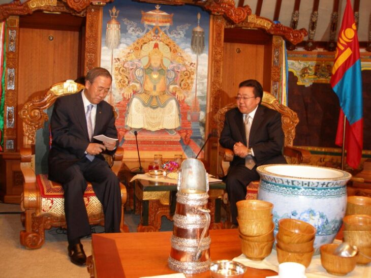 UN Secretary General Ban Ki-Moon and President Ts. Elbegdorj